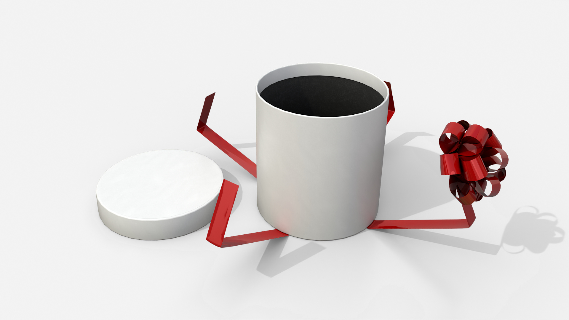 Gift Box - Round with Tied Ribbon Rosette 3D Model