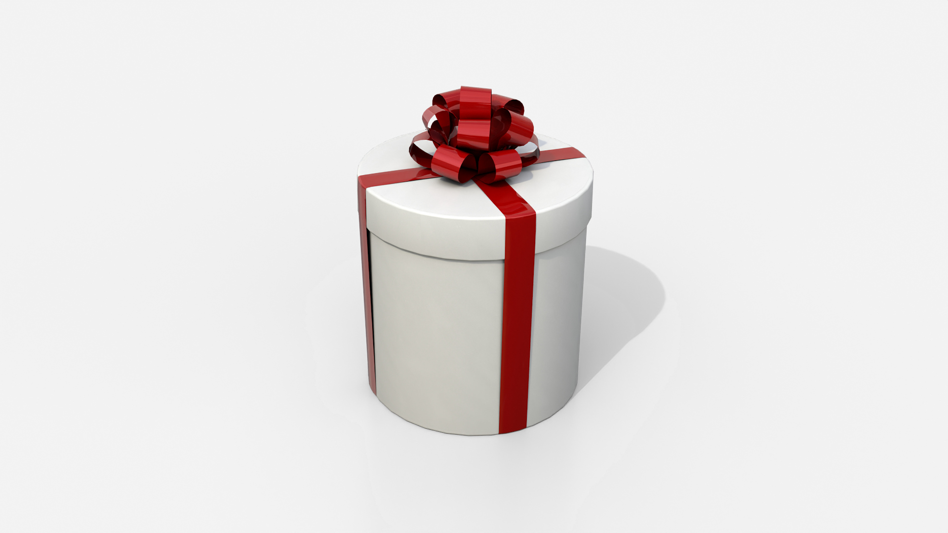 Gift Box - Round with Tied Ribbon Rosette 3D Model