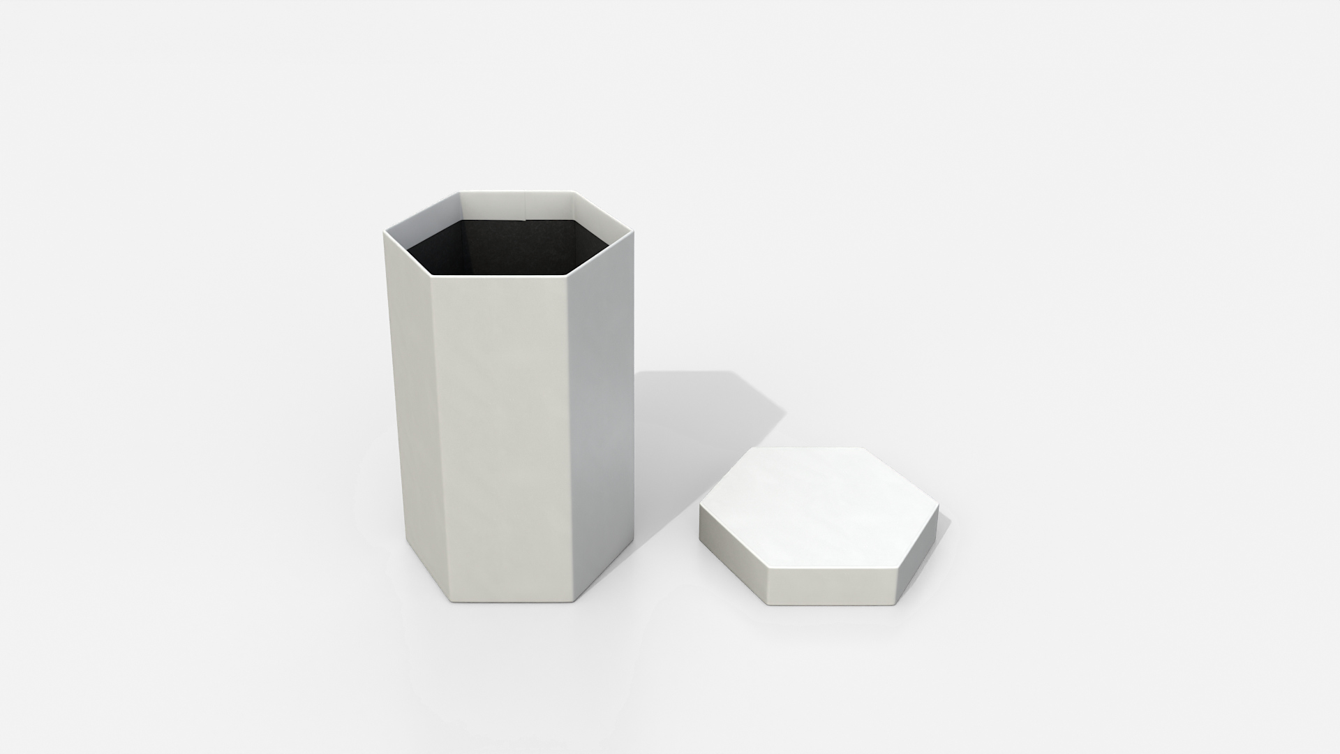 Gift Box - Tall Hexagon with Tied Ribbon Rosette 3D Model