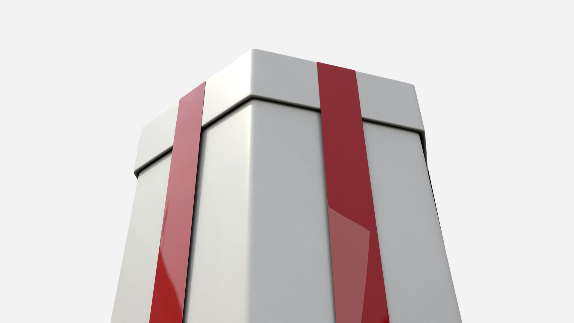 Gift Box - Tall Hexagon with Tied Ribbon Rosette 3D Model