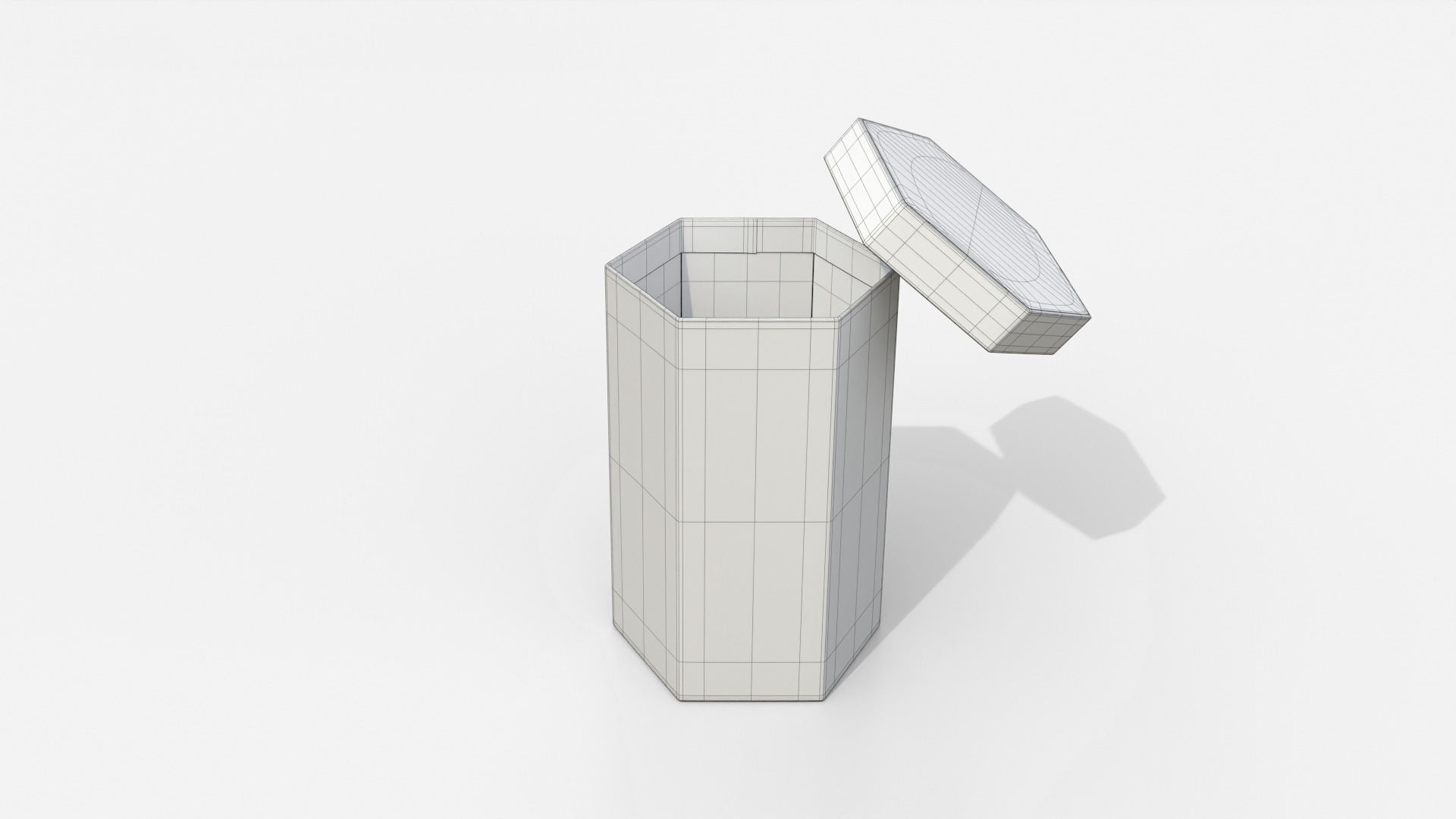Gift Box - Tall Hexagon with Tied Ribbon Rosette 3D Model