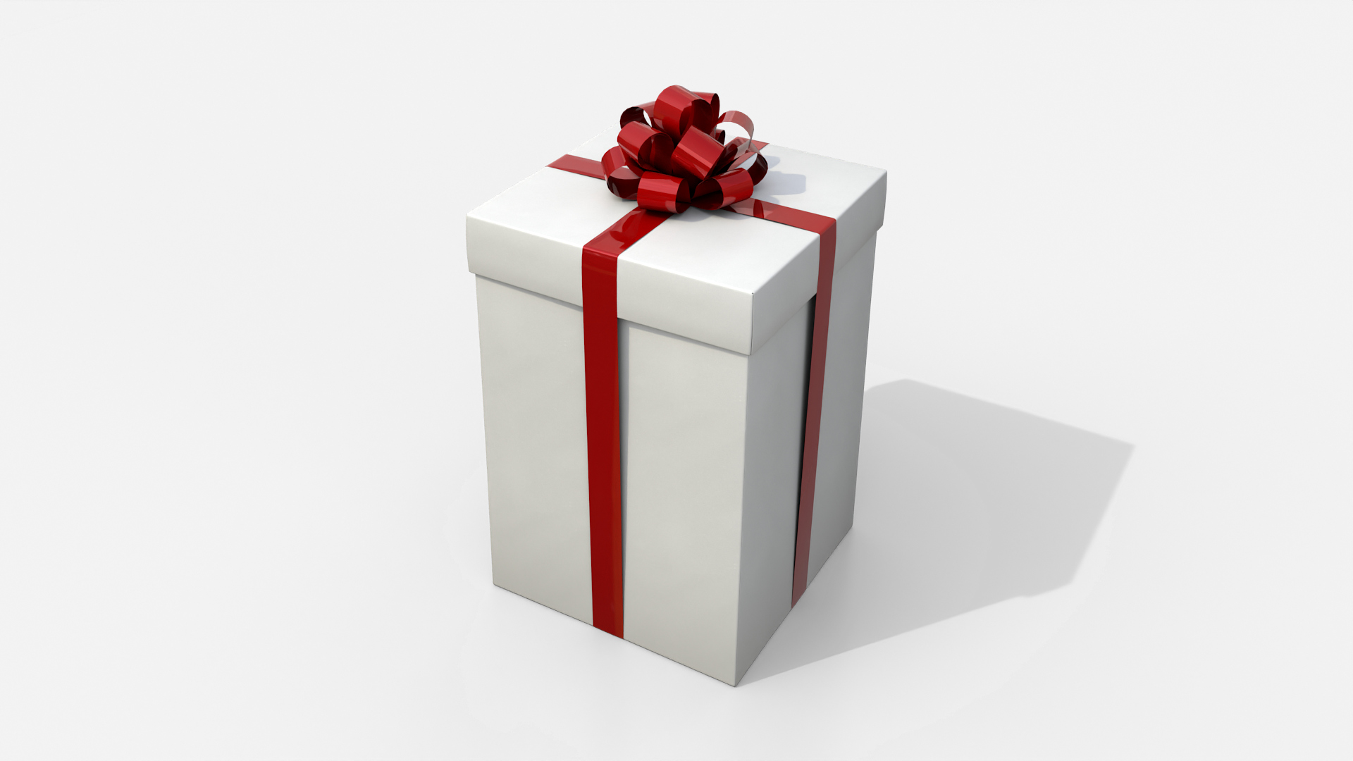 Gift Box - Tall Regular with Tied Ribbon Rosette 3D Model