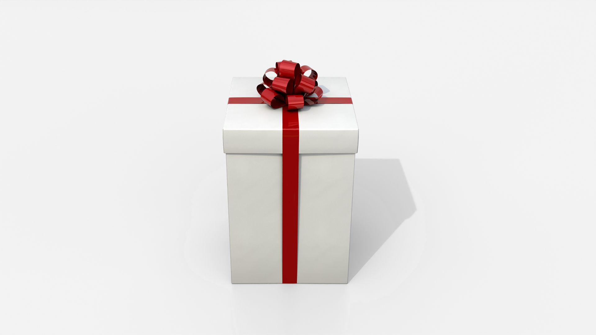 Gift Box - Tall Regular with Tied Ribbon Rosette 3D Model