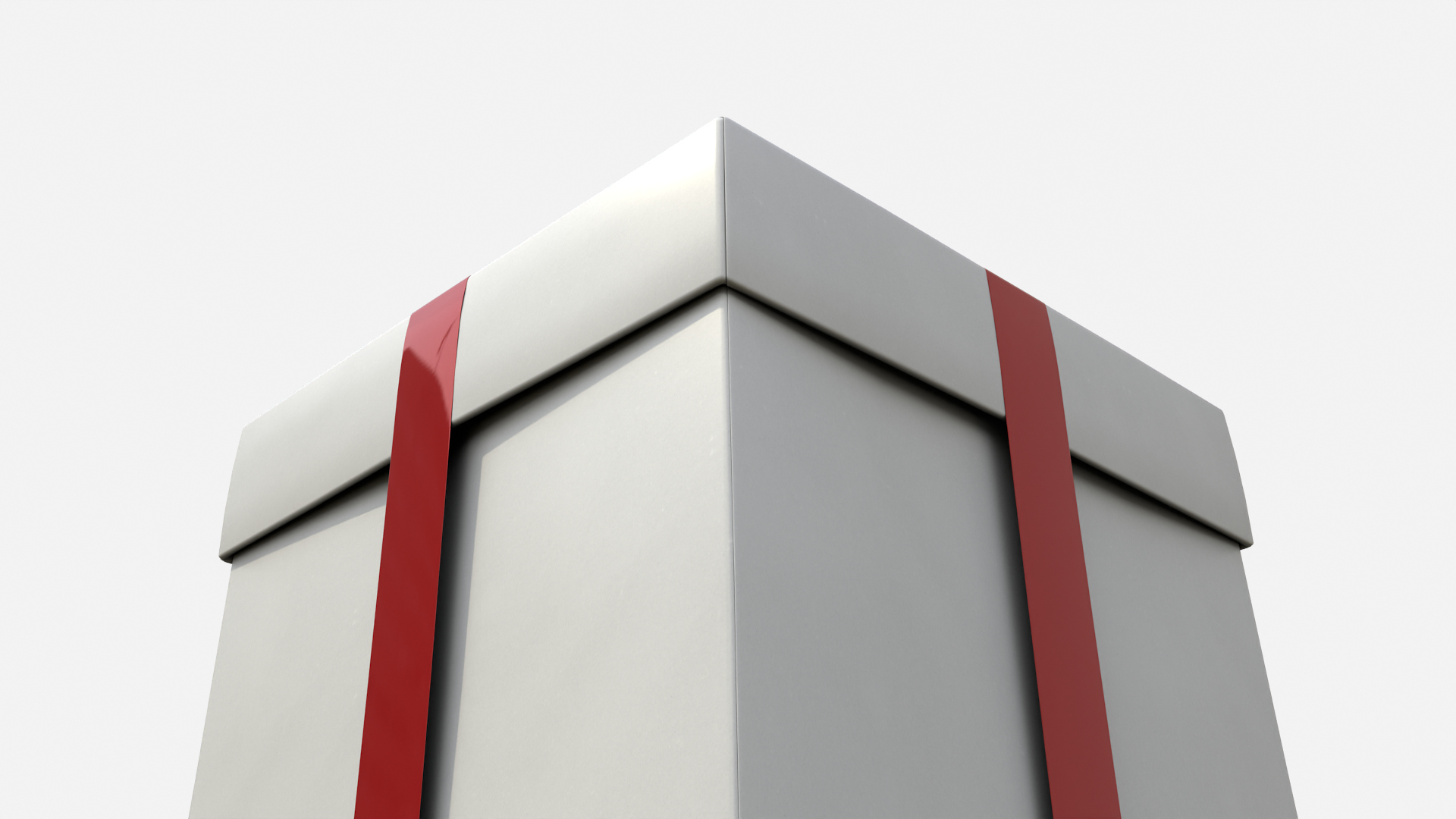 Gift Box - Tall Regular with Tied Ribbon Rosette 3D Model