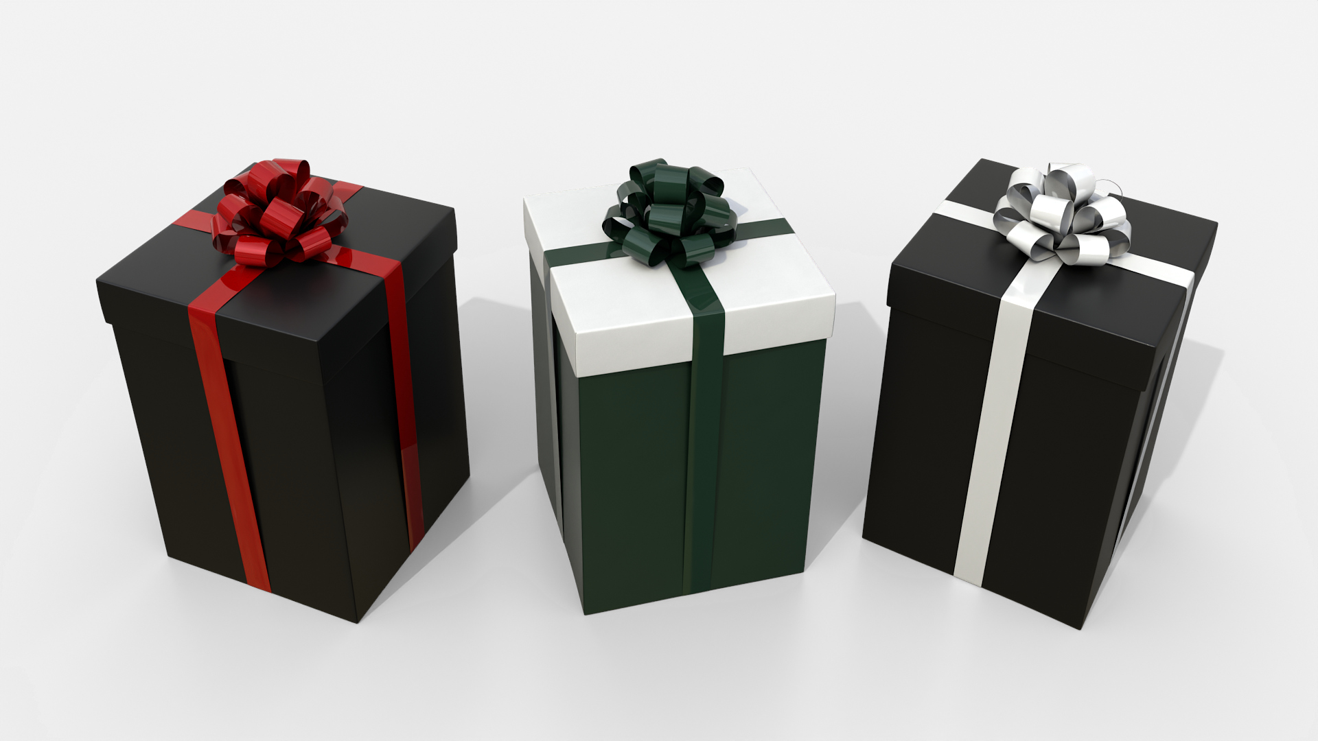 Gift Box - Tall Regular with Tied Ribbon Rosette 3D Model