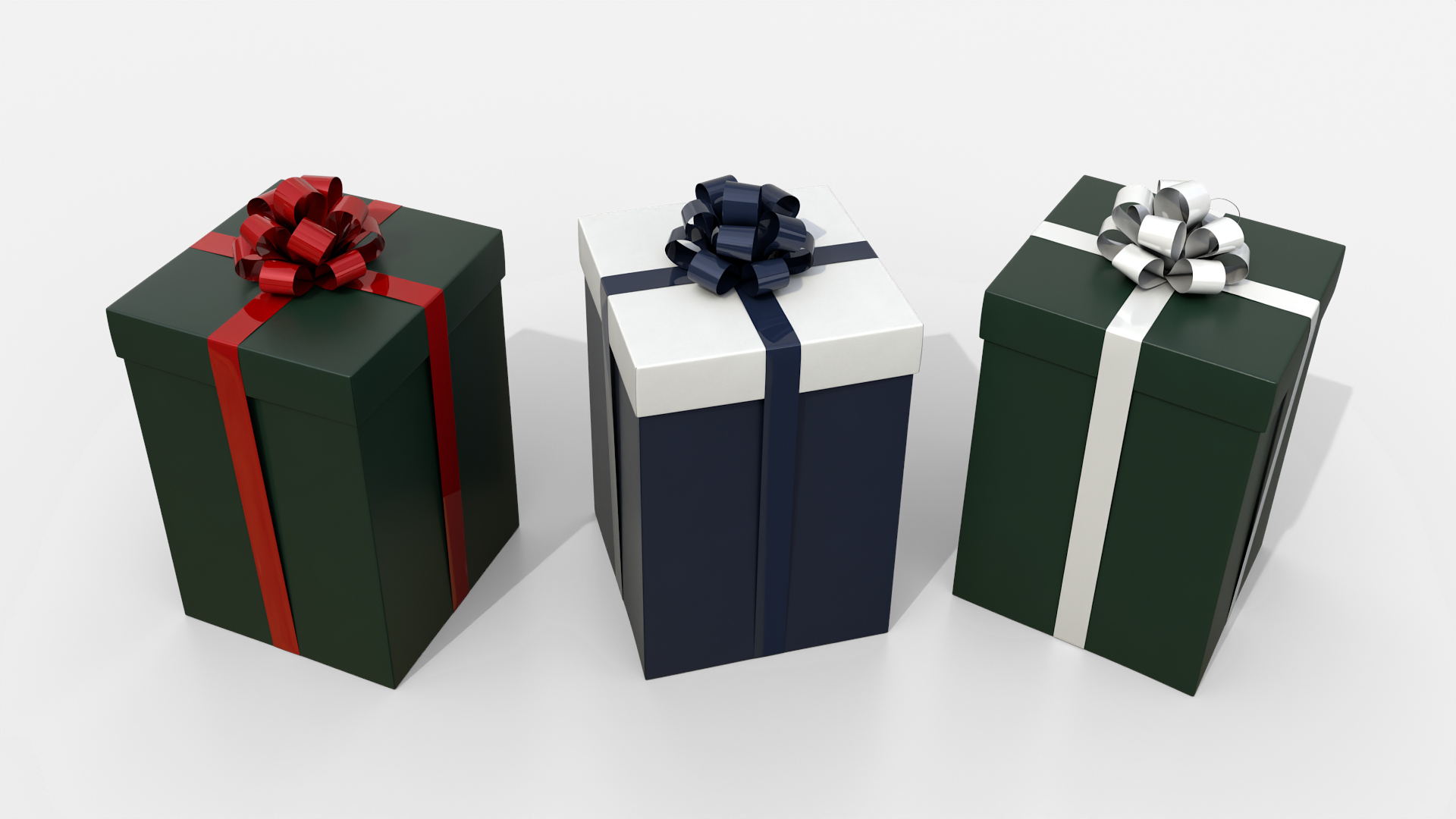 Gift Box - Tall Regular with Tied Ribbon Rosette 3D Model