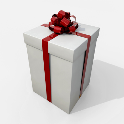 Gift Box - Tall Regular with Tied Ribbon Rosette