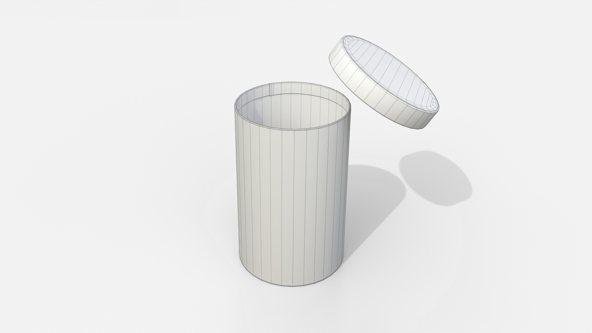 Gift Box - Tall Round with Tied Ribbon Rosette 3D Model