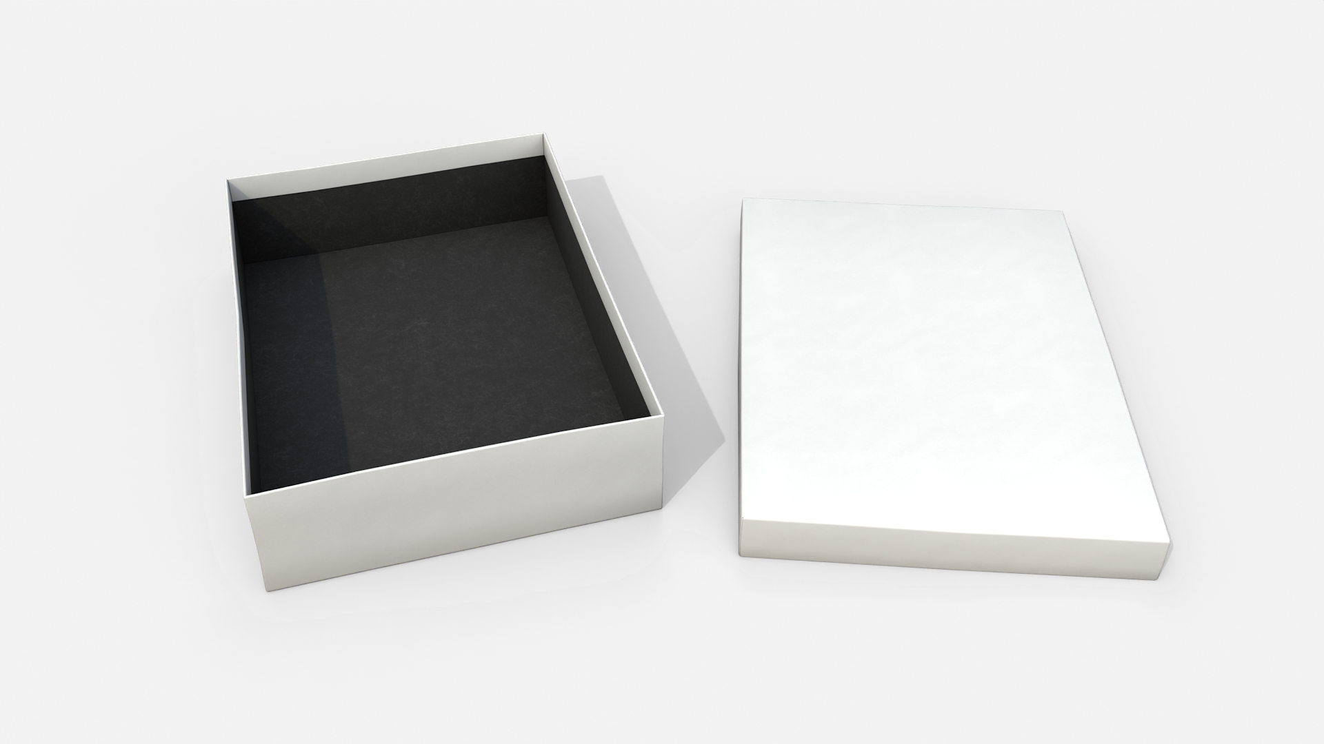 Gift Box - Wide Rectangular with Tied Ribbon Rosette 3D Model