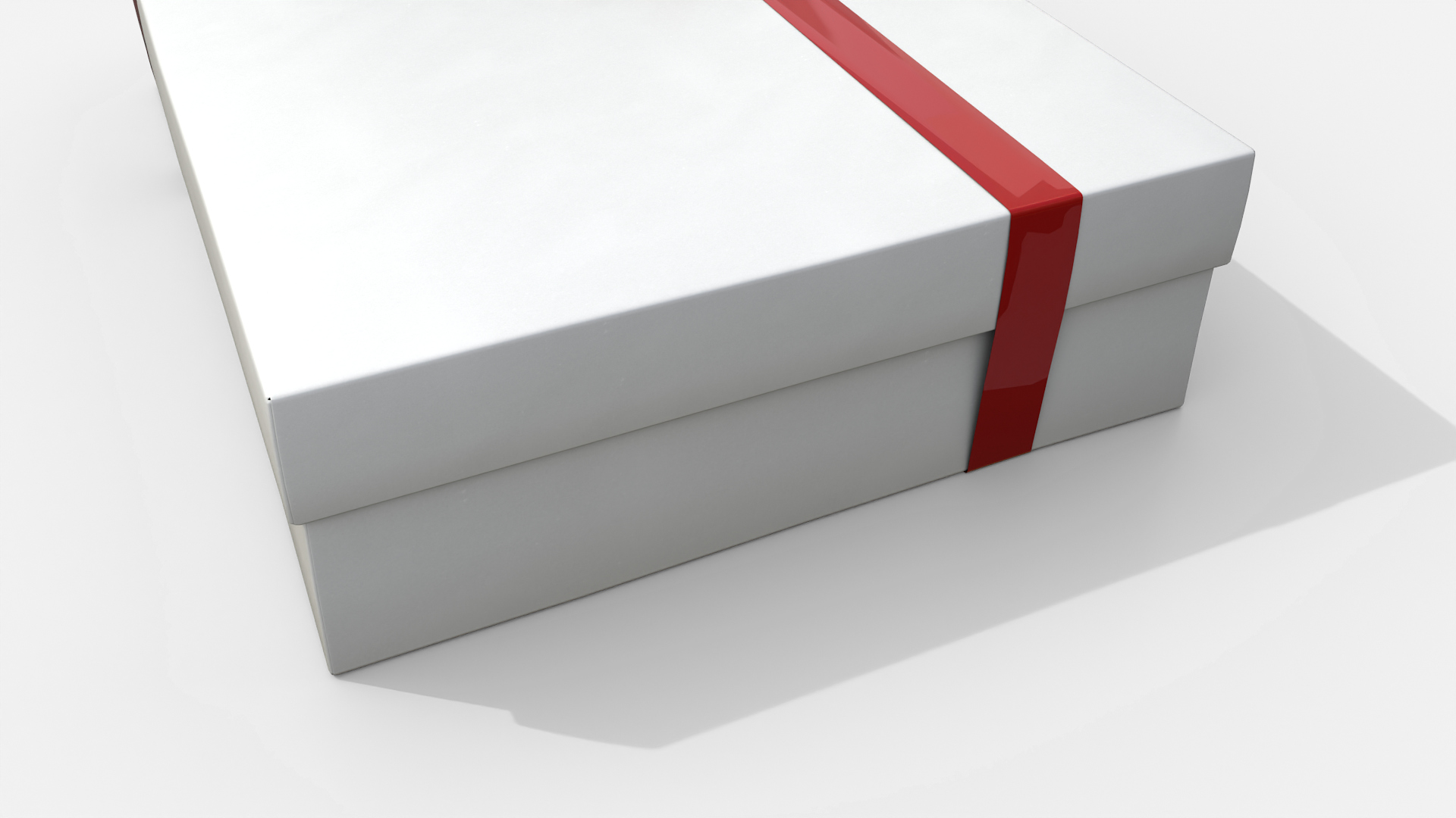 Gift Box - Wide Rectangular with Tied Ribbon Rosette 3D Model
