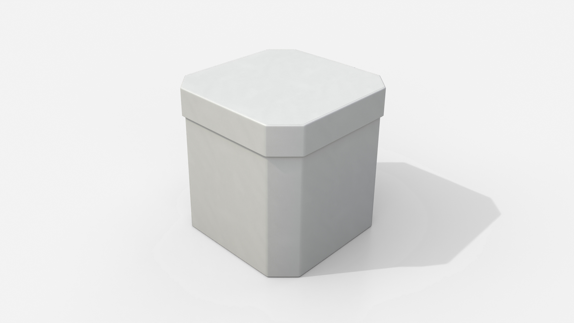 Rigid Box - Beveled Edge with Lift-Off Lid 3D Model
