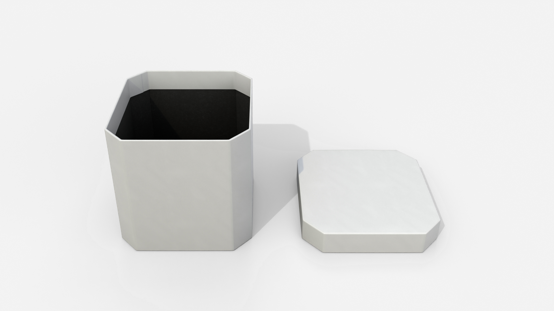 Rigid Box - Beveled Edge with Lift-Off Lid 3D Model