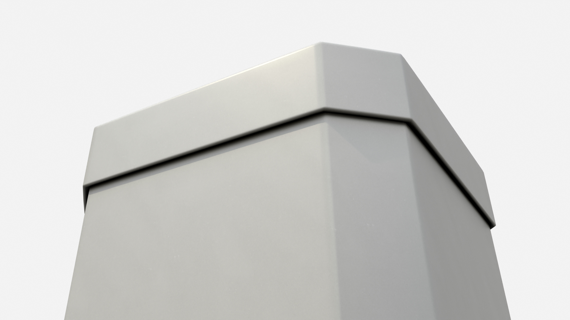 Rigid Box - Beveled Edge with Lift-Off Lid 3D Model