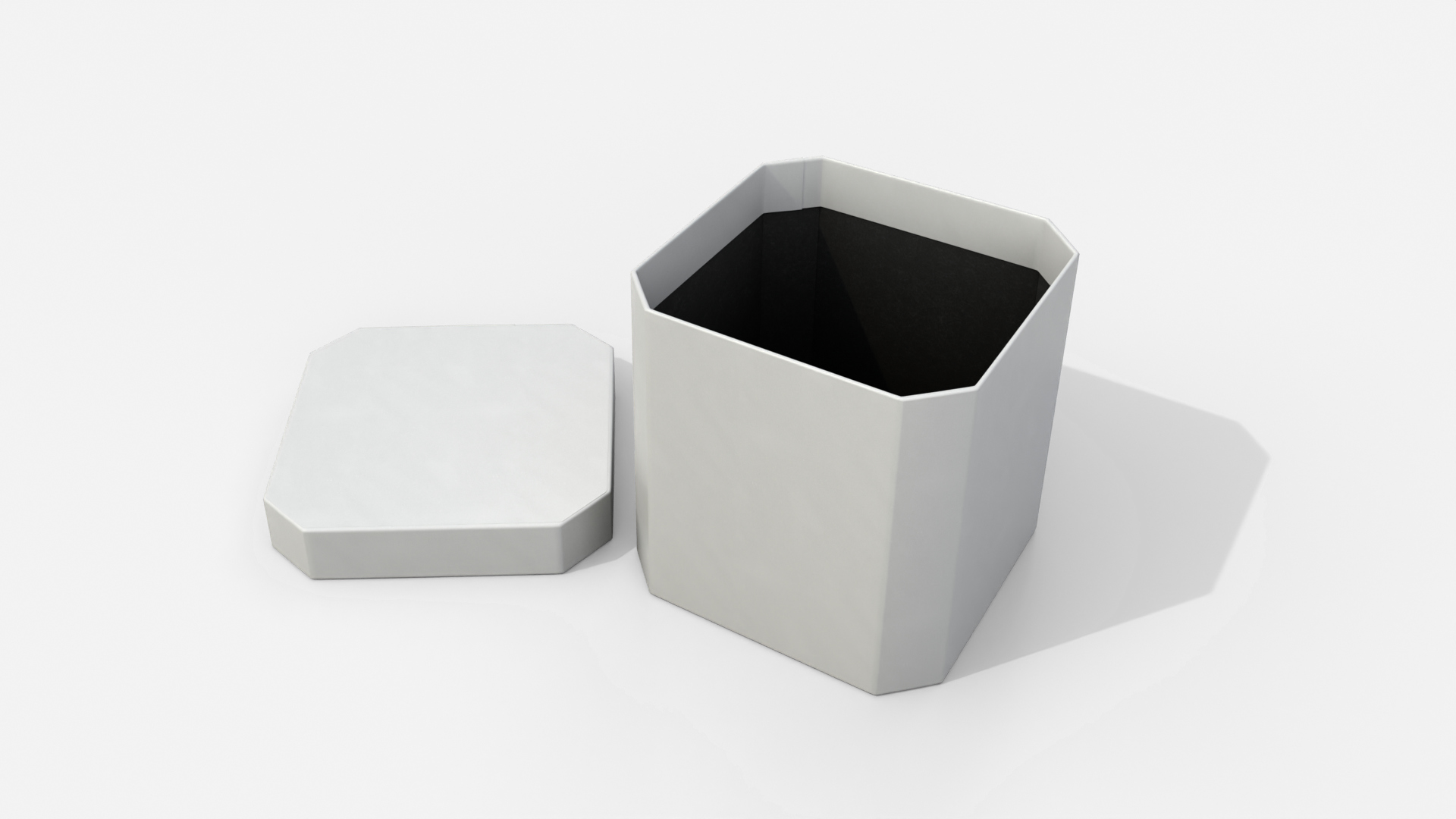 Rigid Box - Beveled Edge with Lift-Off Lid 3D Model