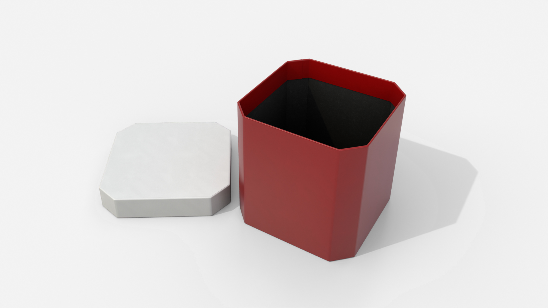 Rigid Box - Beveled Edge with Lift-Off Lid 3D Model