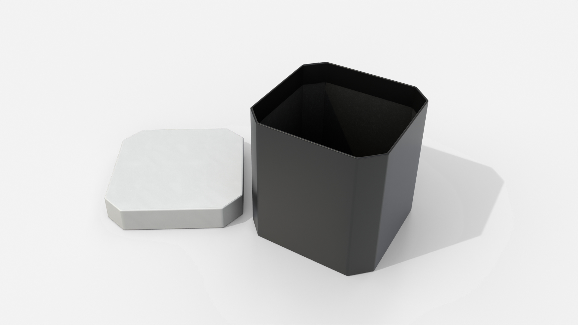 Rigid Box - Beveled Edge with Lift-Off Lid 3D Model