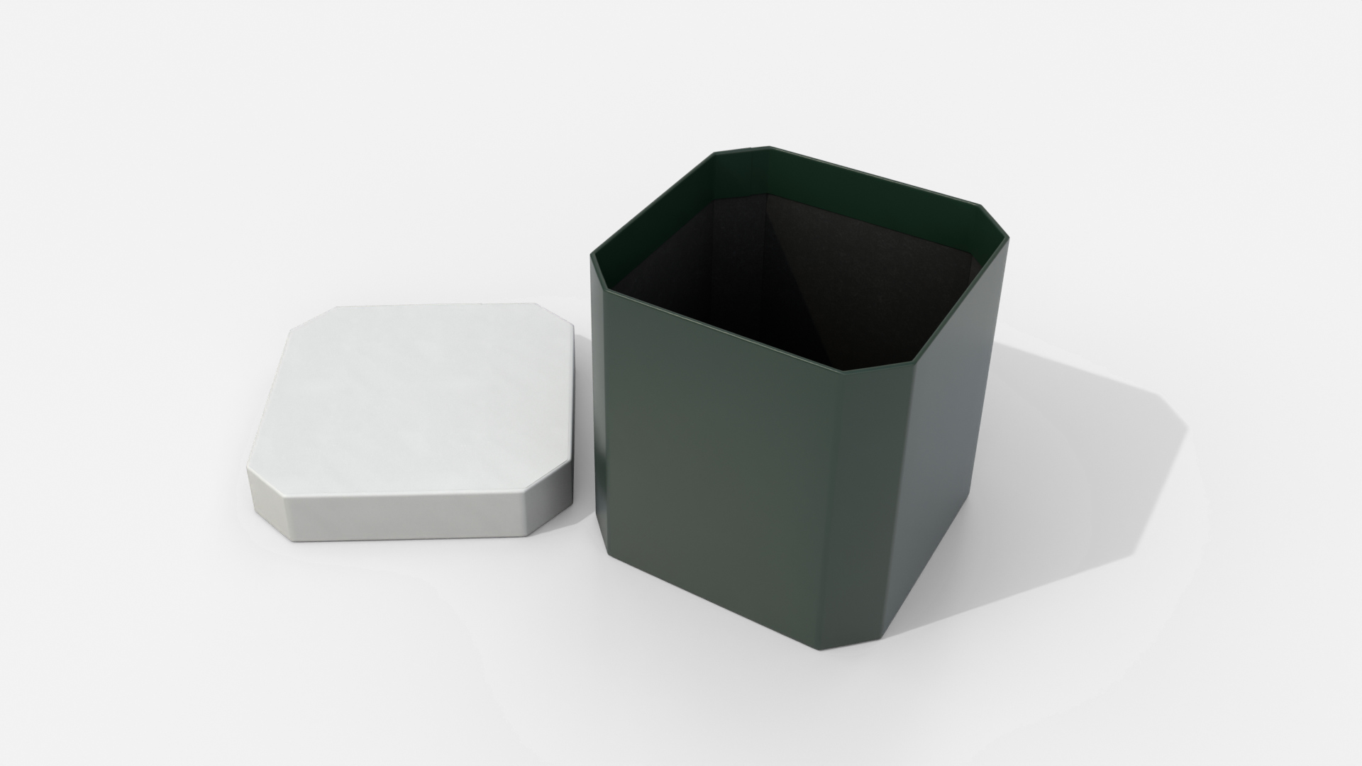 Rigid Box - Beveled Edge with Lift-Off Lid 3D Model