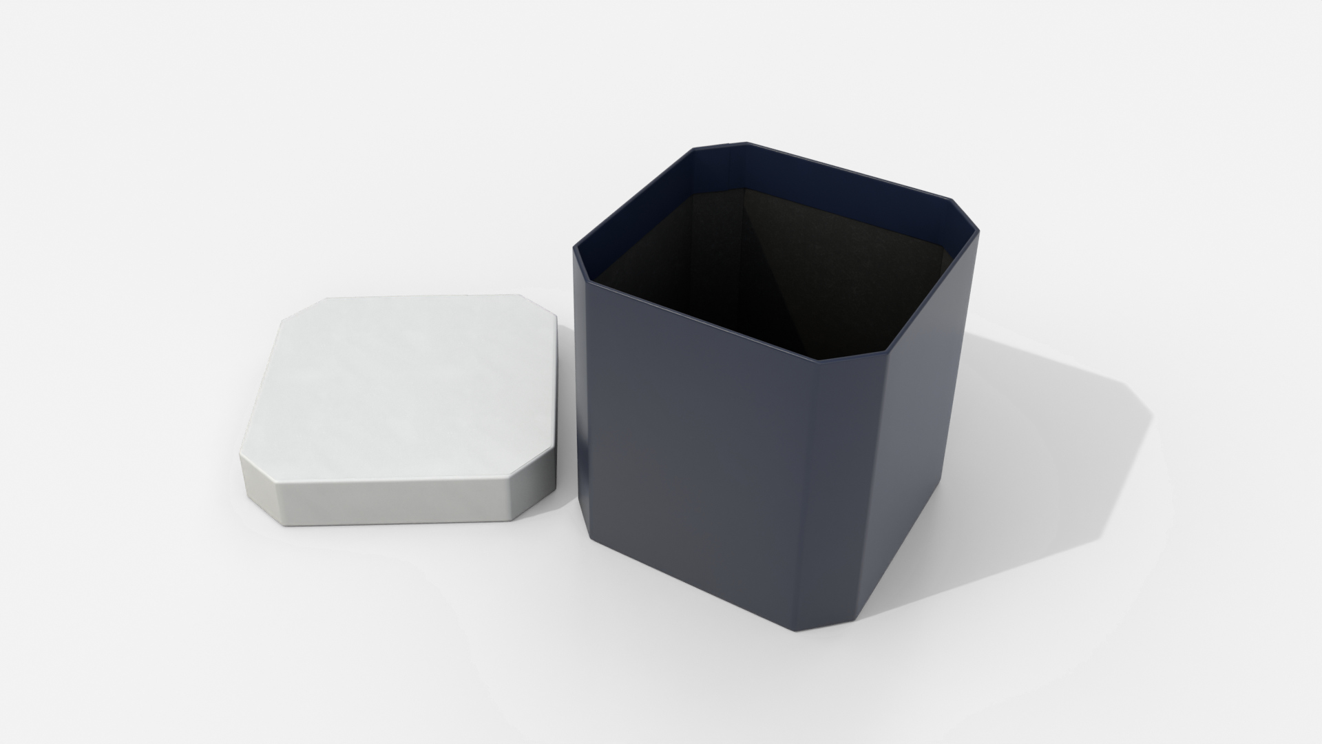 Rigid Box - Beveled Edge with Lift-Off Lid 3D Model