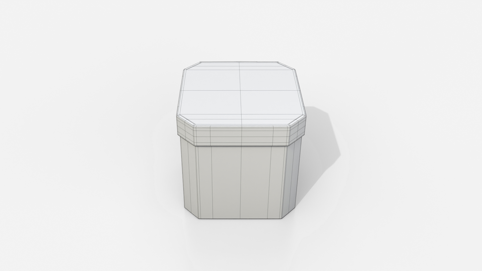 Rigid Box - Beveled Edge with Lift-Off Lid 3D Model