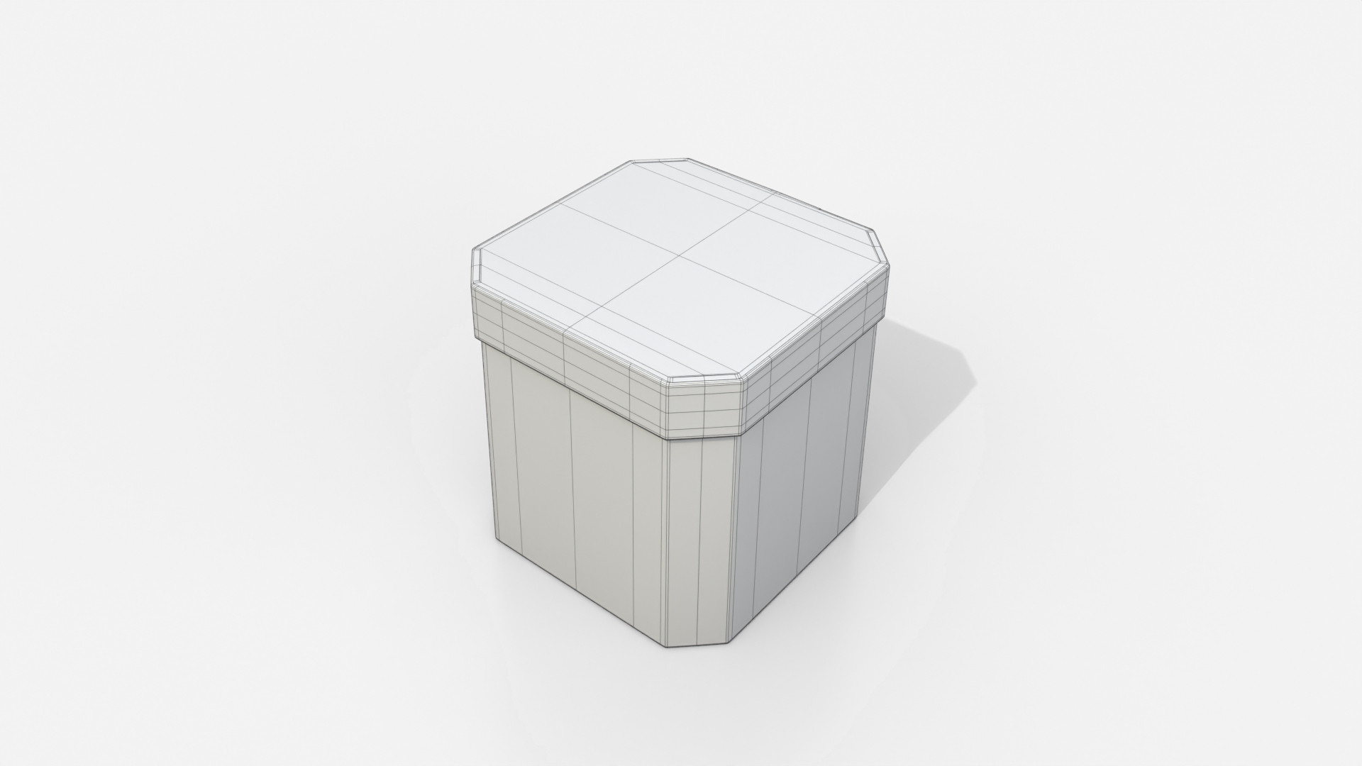 Rigid Box - Beveled Edge with Lift-Off Lid 3D Model