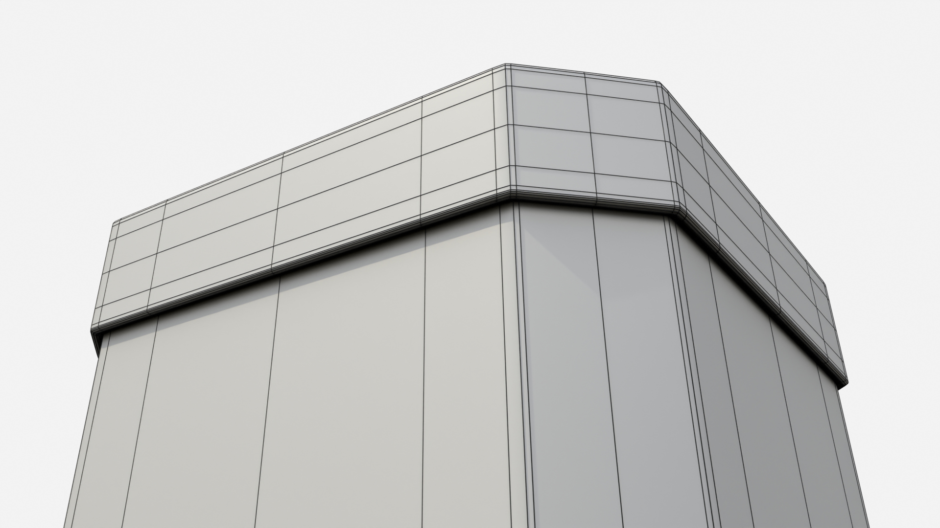 Rigid Box - Beveled Edge with Lift-Off Lid 3D Model