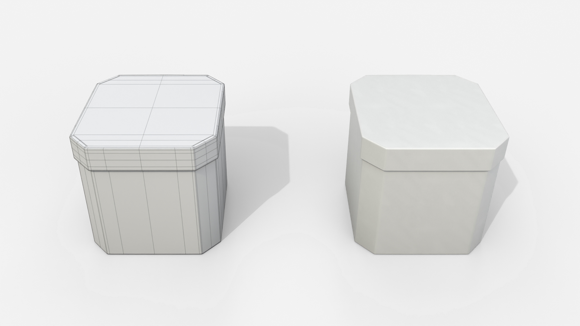 Rigid Box - Beveled Edge with Lift-Off Lid 3D Model
