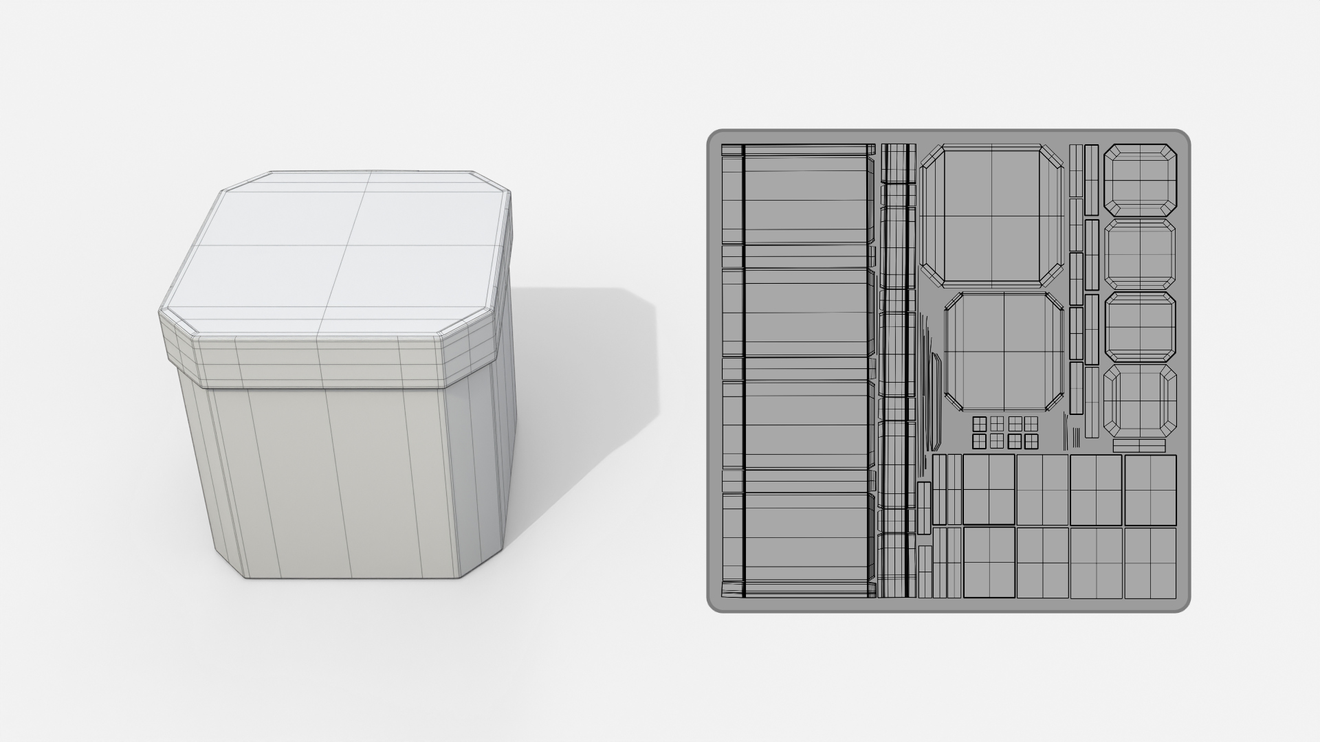 Rigid Box - Beveled Edge with Lift-Off Lid 3D Model
