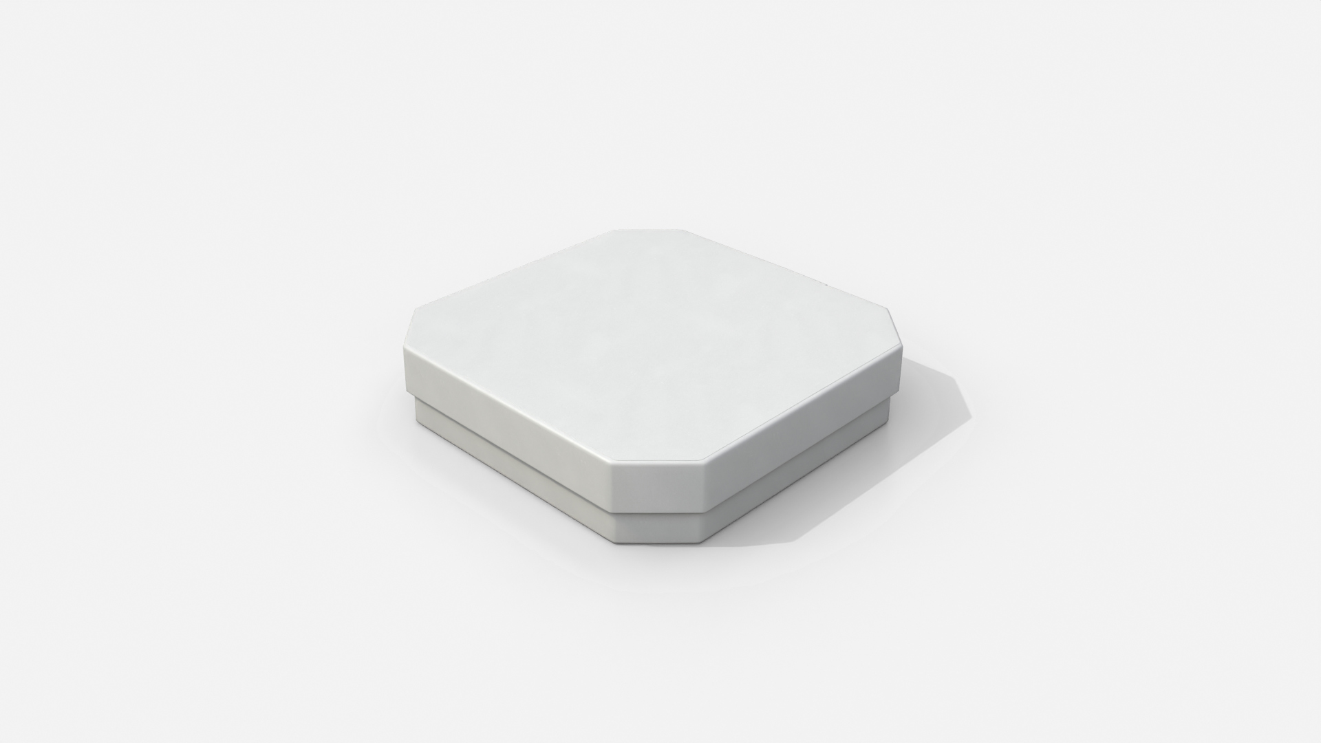 Rigid Box - Flat Beveled Edge with Lift-Off Lid 3D Model