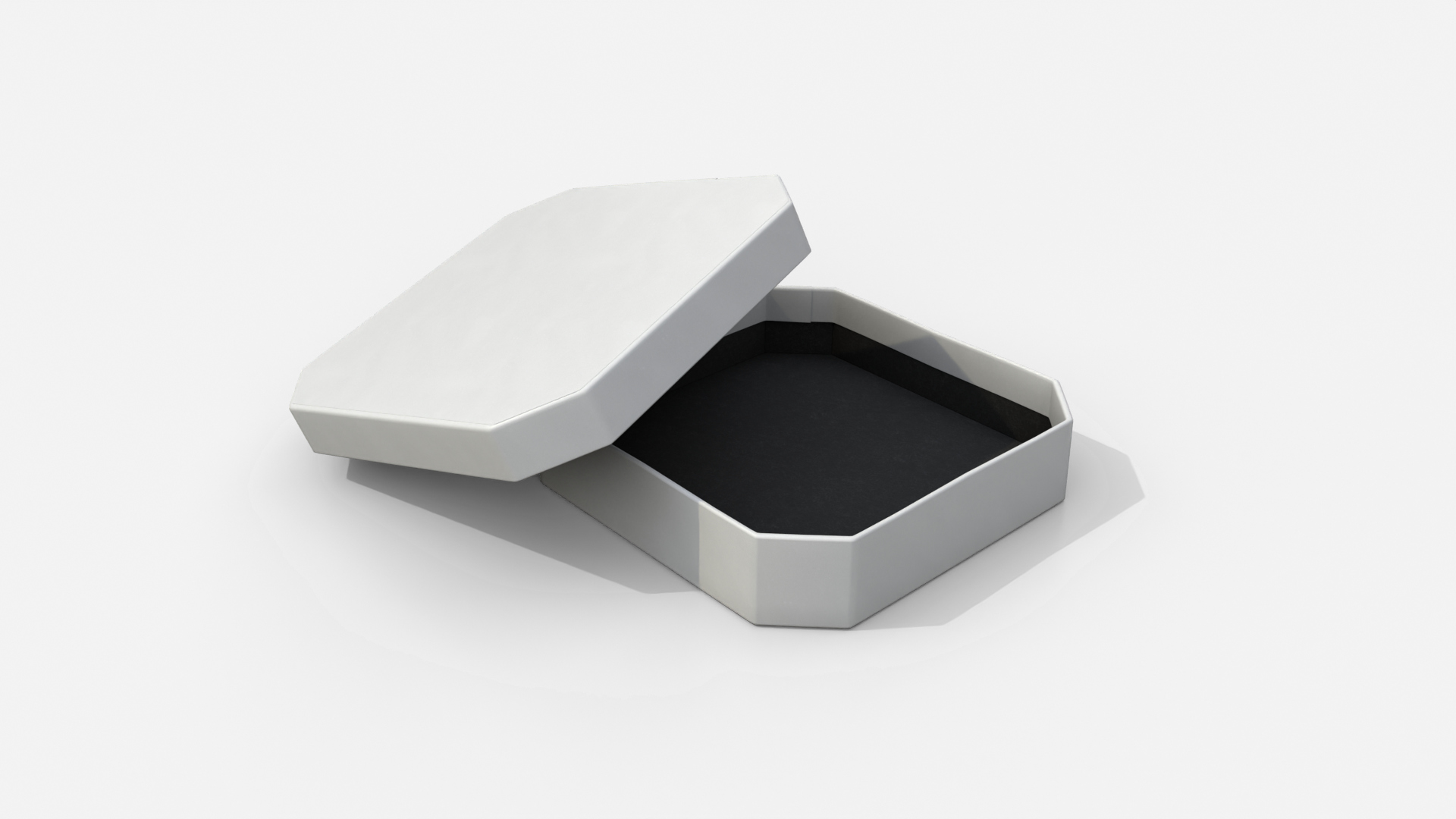 Rigid Box - Flat Beveled Edge with Lift-Off Lid 3D Model