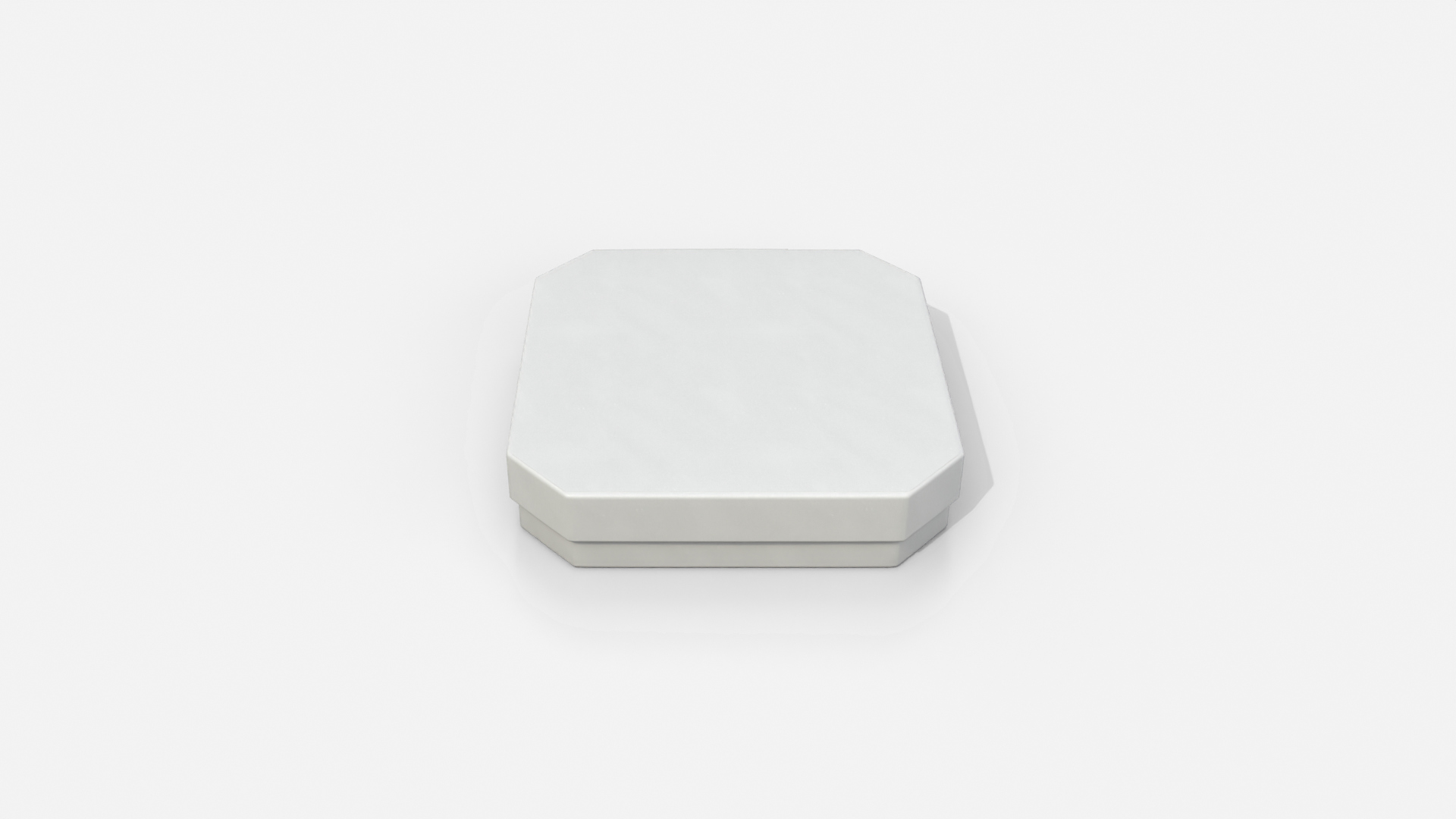 Rigid Box - Flat Beveled Edge with Lift-Off Lid 3D Model