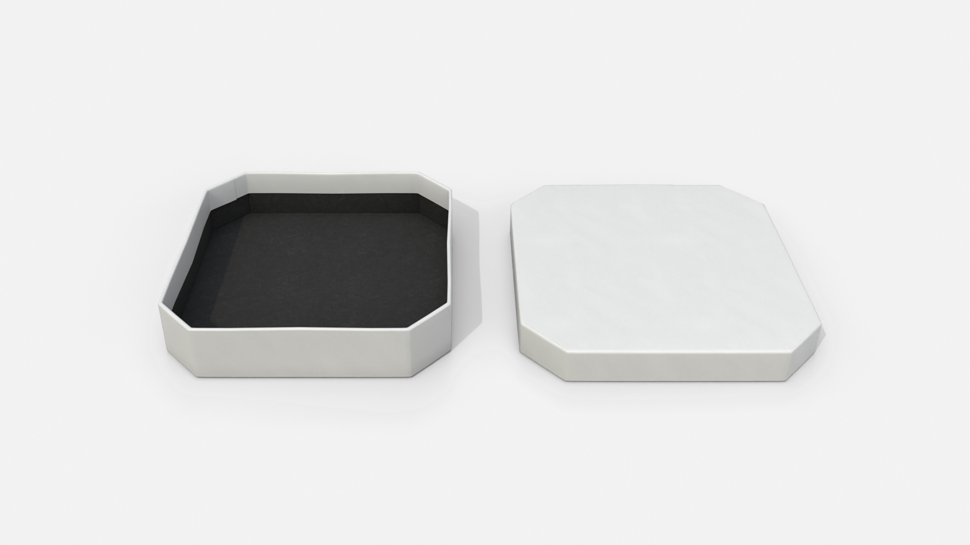 Rigid Box - Flat Beveled Edge with Lift-Off Lid 3D Model