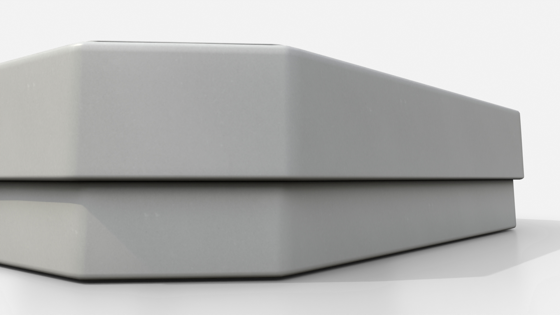 Rigid Box - Flat Beveled Edge with Lift-Off Lid 3D Model