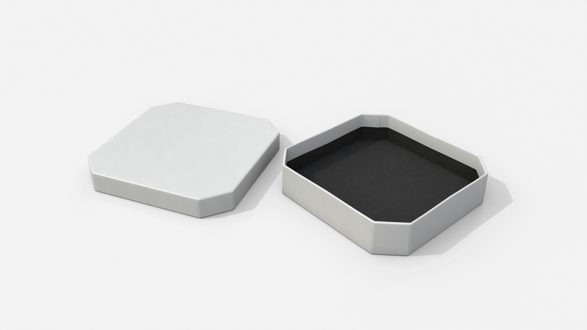 Rigid Box - Flat Beveled Edge with Lift-Off Lid 3D Model