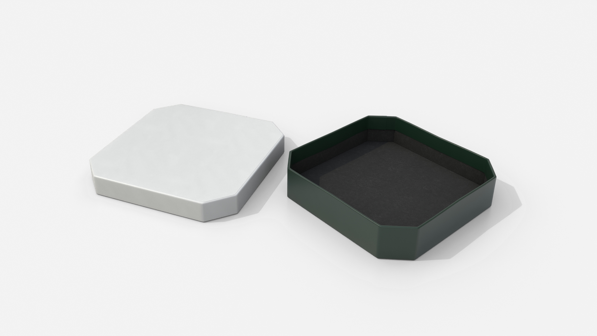 Rigid Box - Flat Beveled Edge with Lift-Off Lid 3D Model