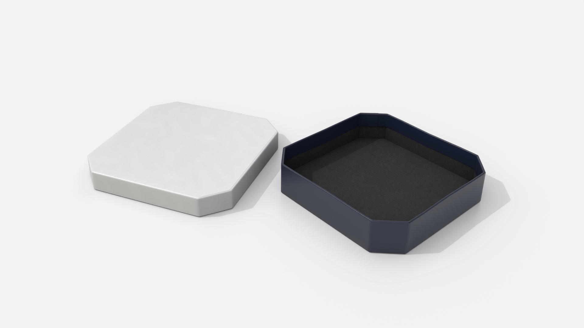 Rigid Box - Flat Beveled Edge with Lift-Off Lid 3D Model
