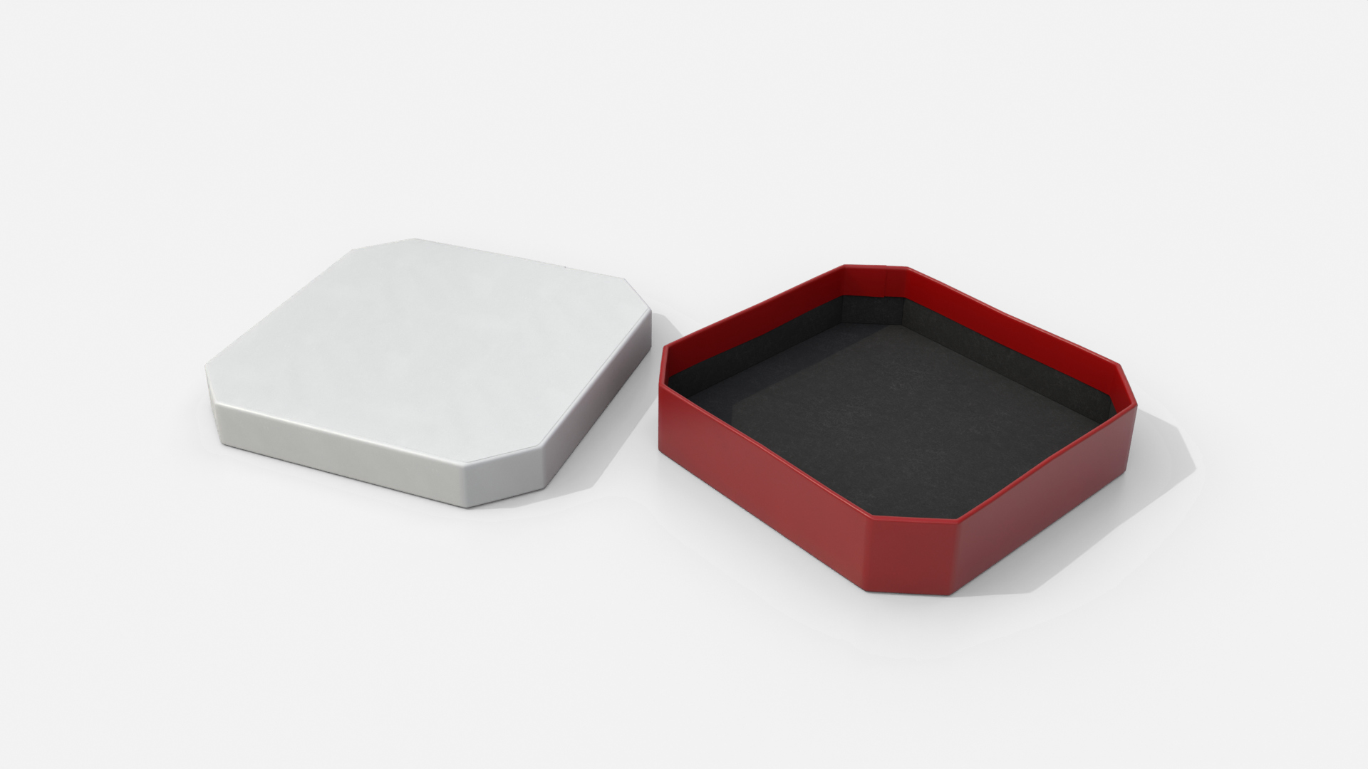 Rigid Box - Flat Beveled Edge with Lift-Off Lid 3D Model