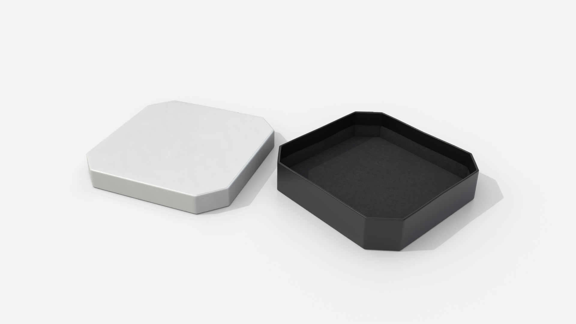 Rigid Box - Flat Beveled Edge with Lift-Off Lid 3D Model