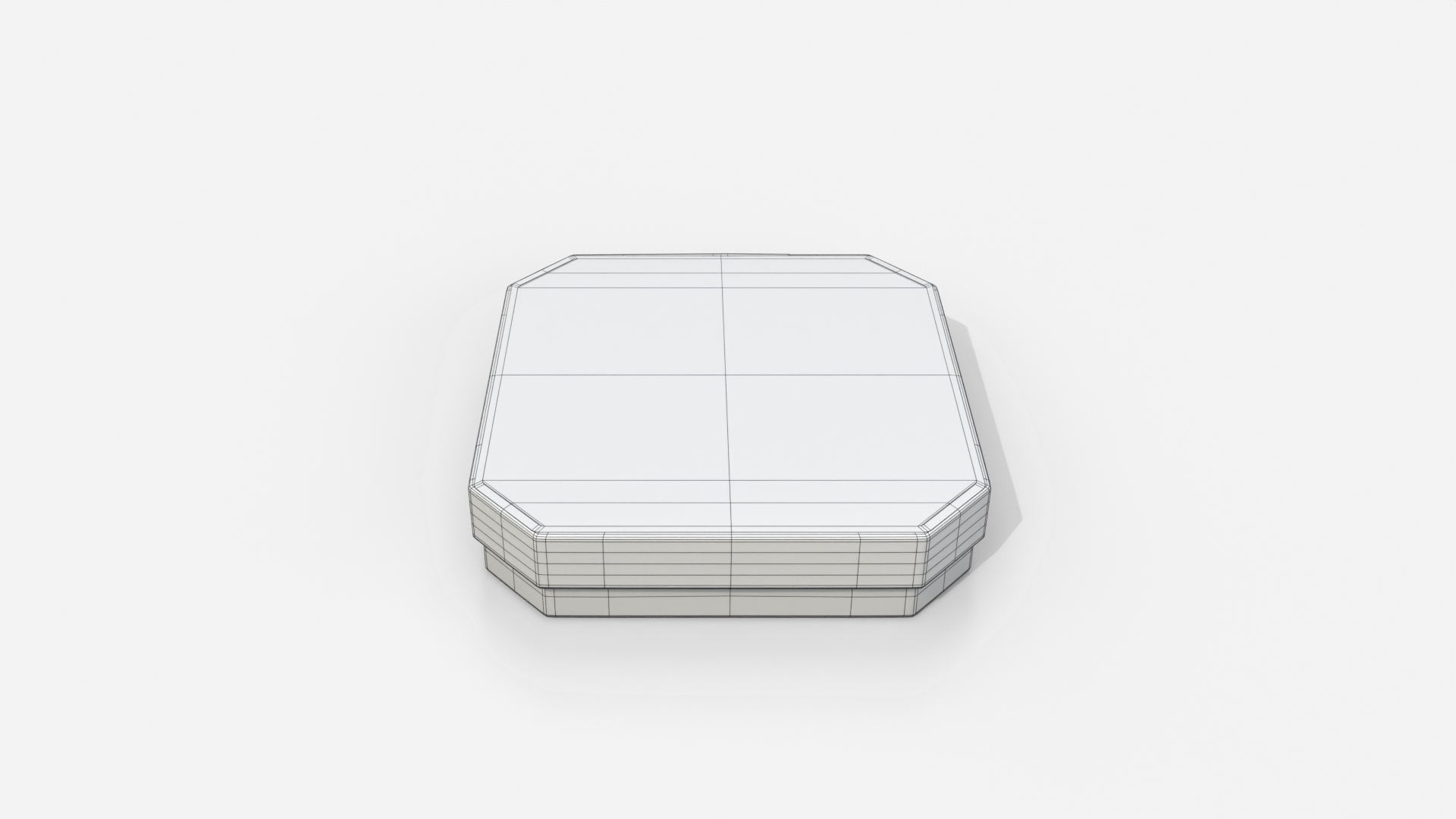 Rigid Box - Flat Beveled Edge with Lift-Off Lid 3D Model
