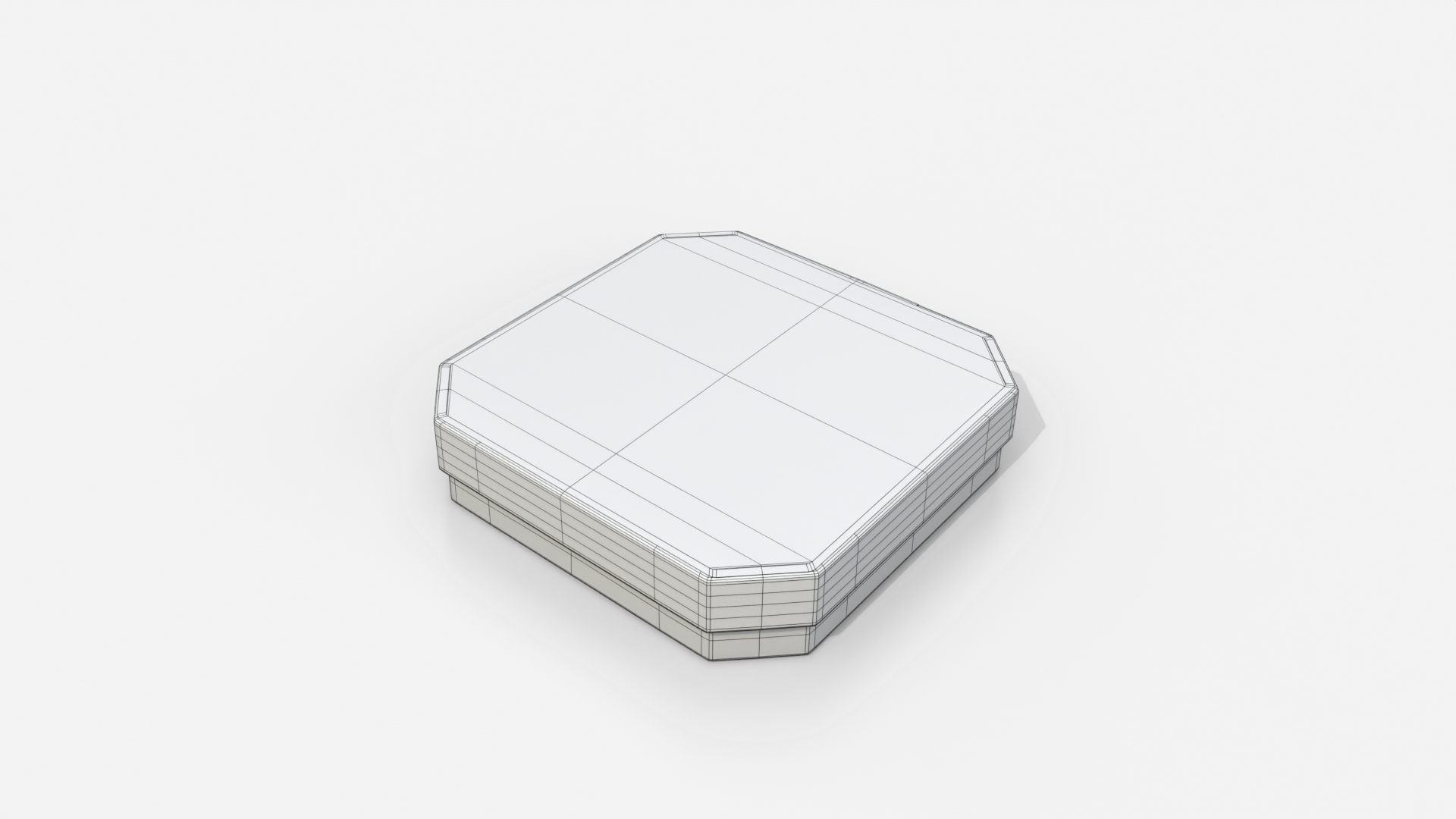 Rigid Box - Flat Beveled Edge with Lift-Off Lid 3D Model
