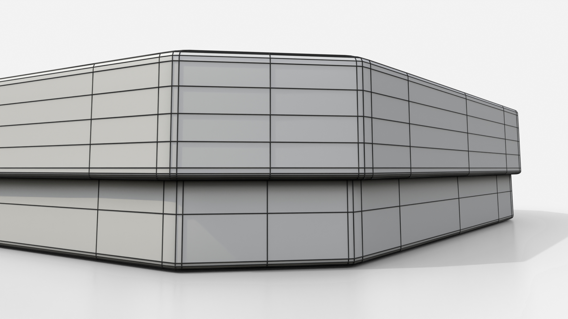 Rigid Box - Flat Beveled Edge with Lift-Off Lid 3D Model