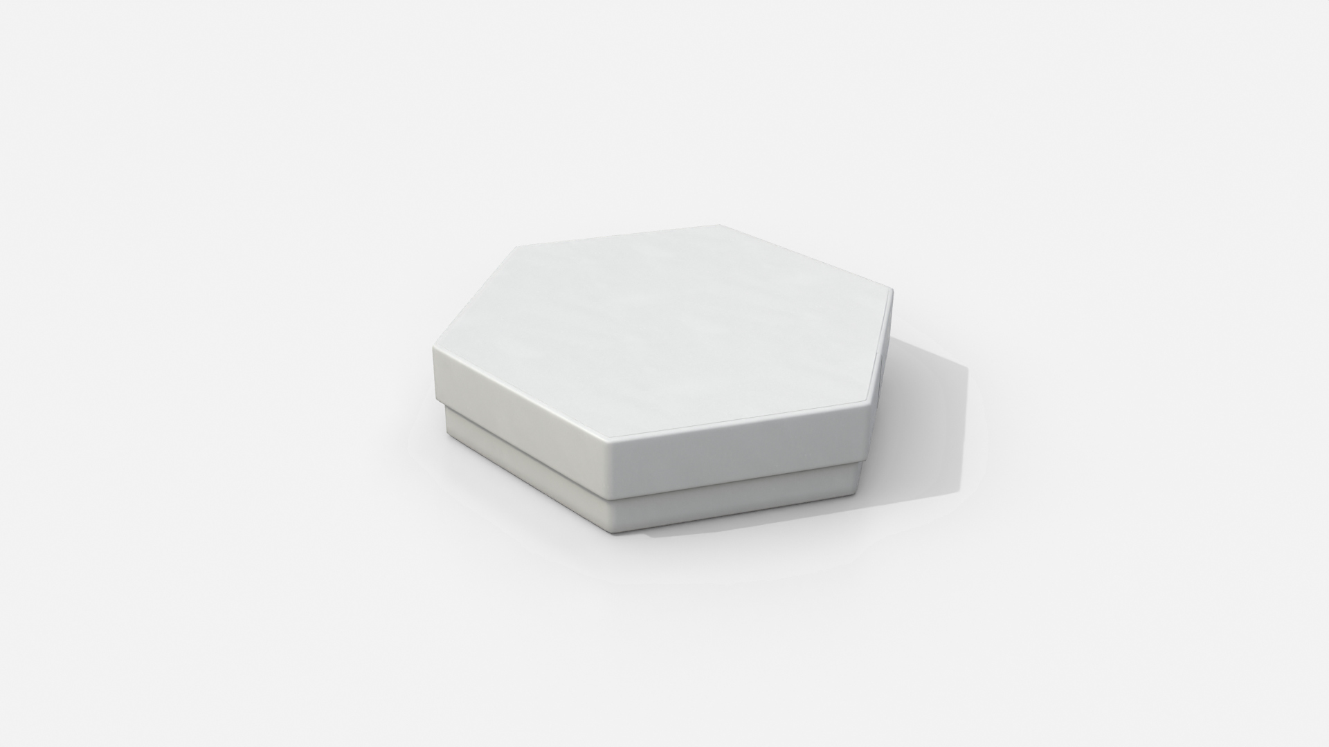 Rigid Box - Flat Hexagon with Lift-Off Lid 3D Model