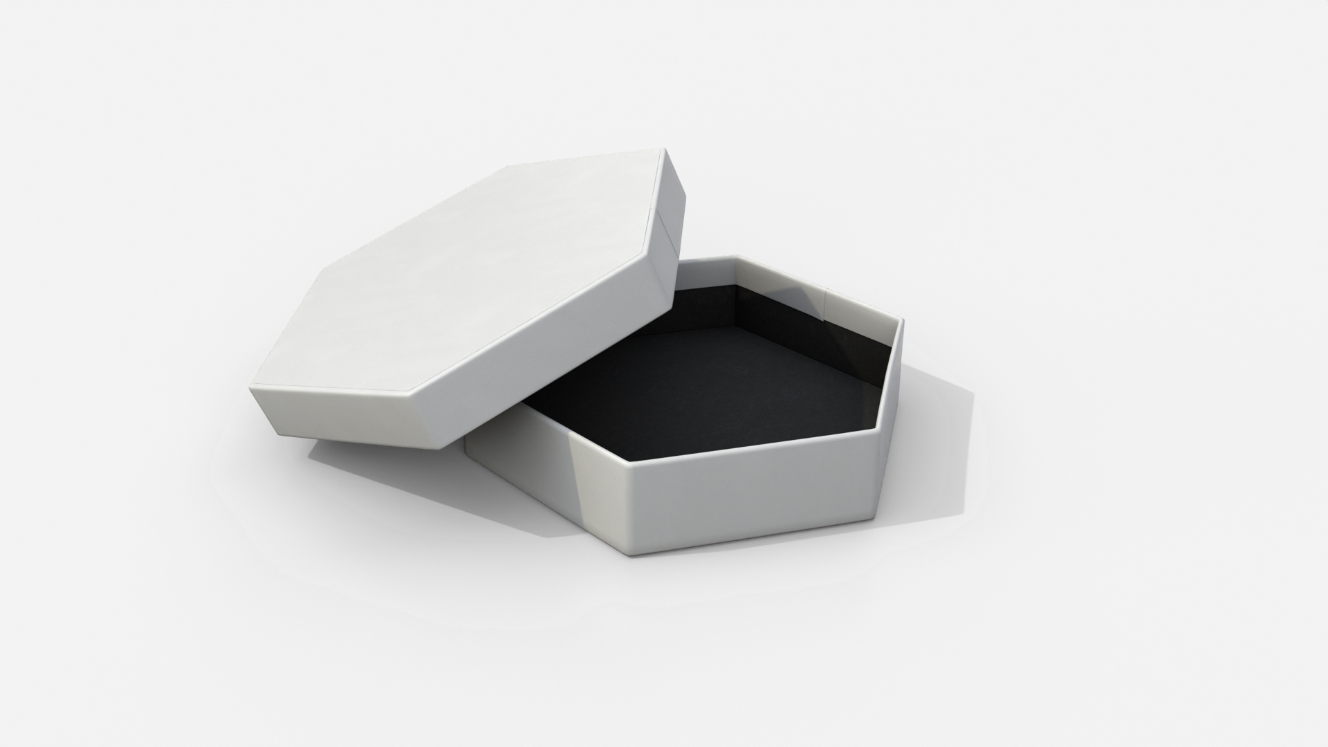 Rigid Box - Flat Hexagon with Lift-Off Lid 3D Model
