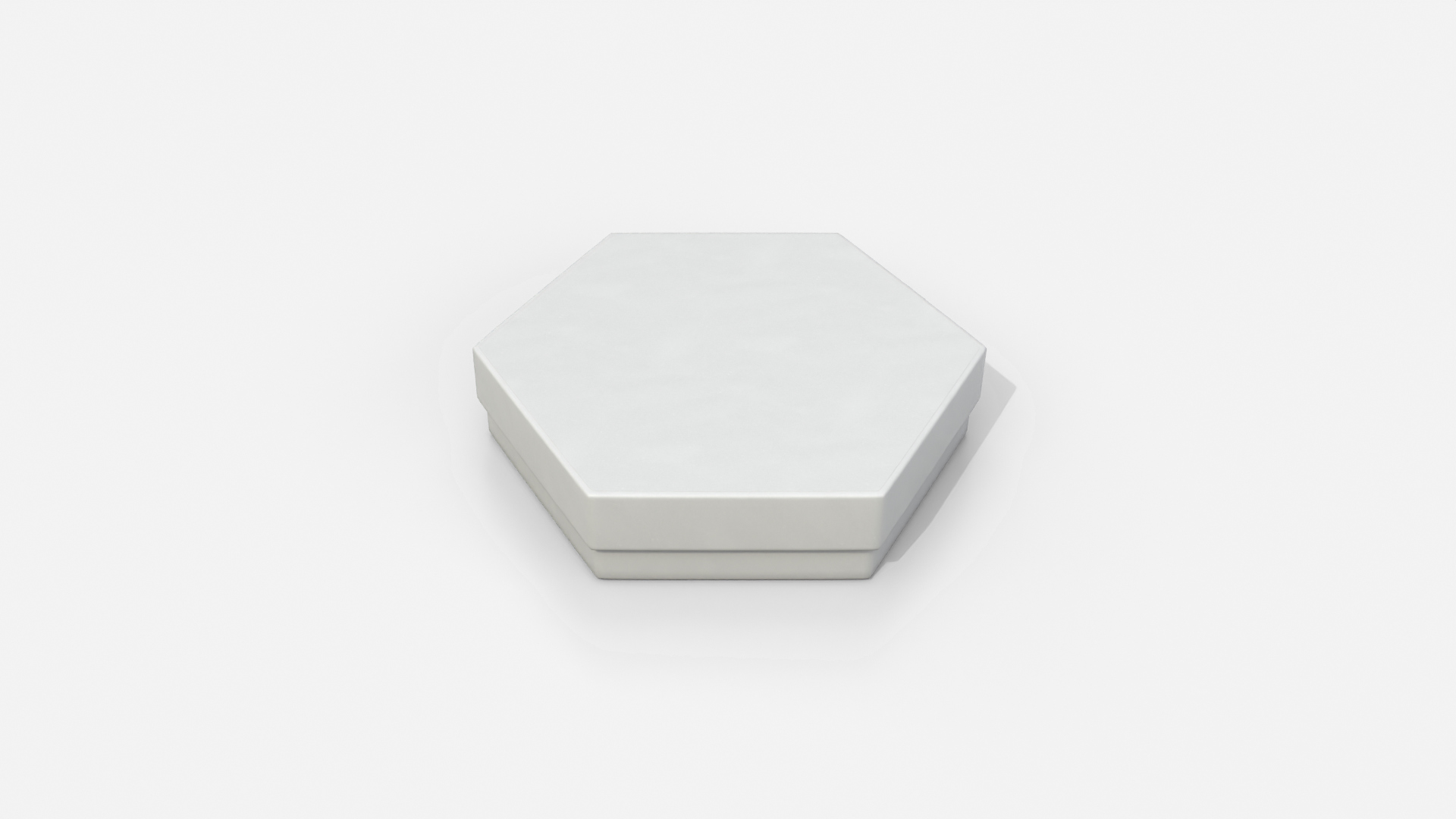 Rigid Box - Flat Hexagon with Lift-Off Lid 3D Model