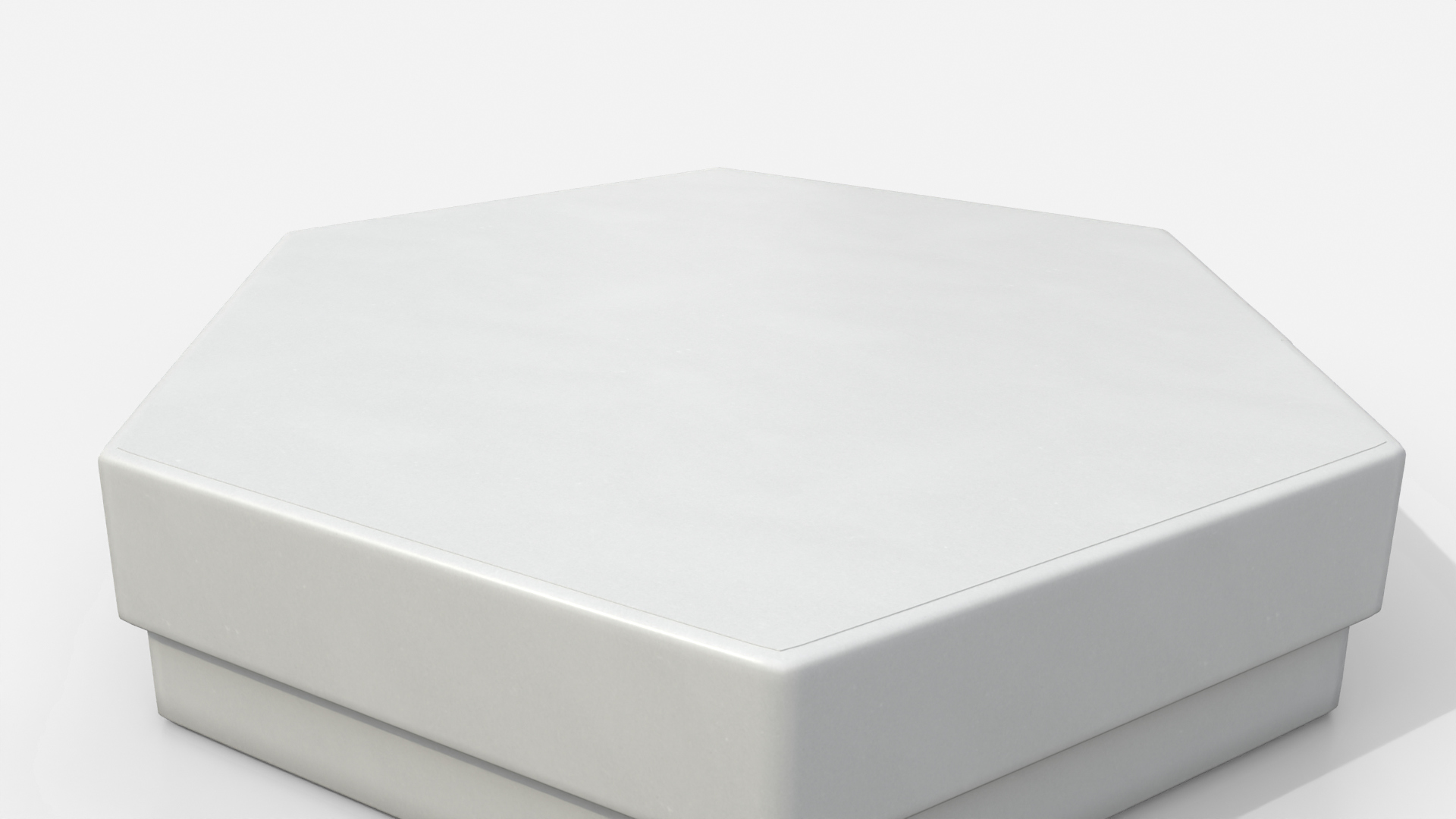 Rigid Box - Flat Hexagon with Lift-Off Lid 3D Model