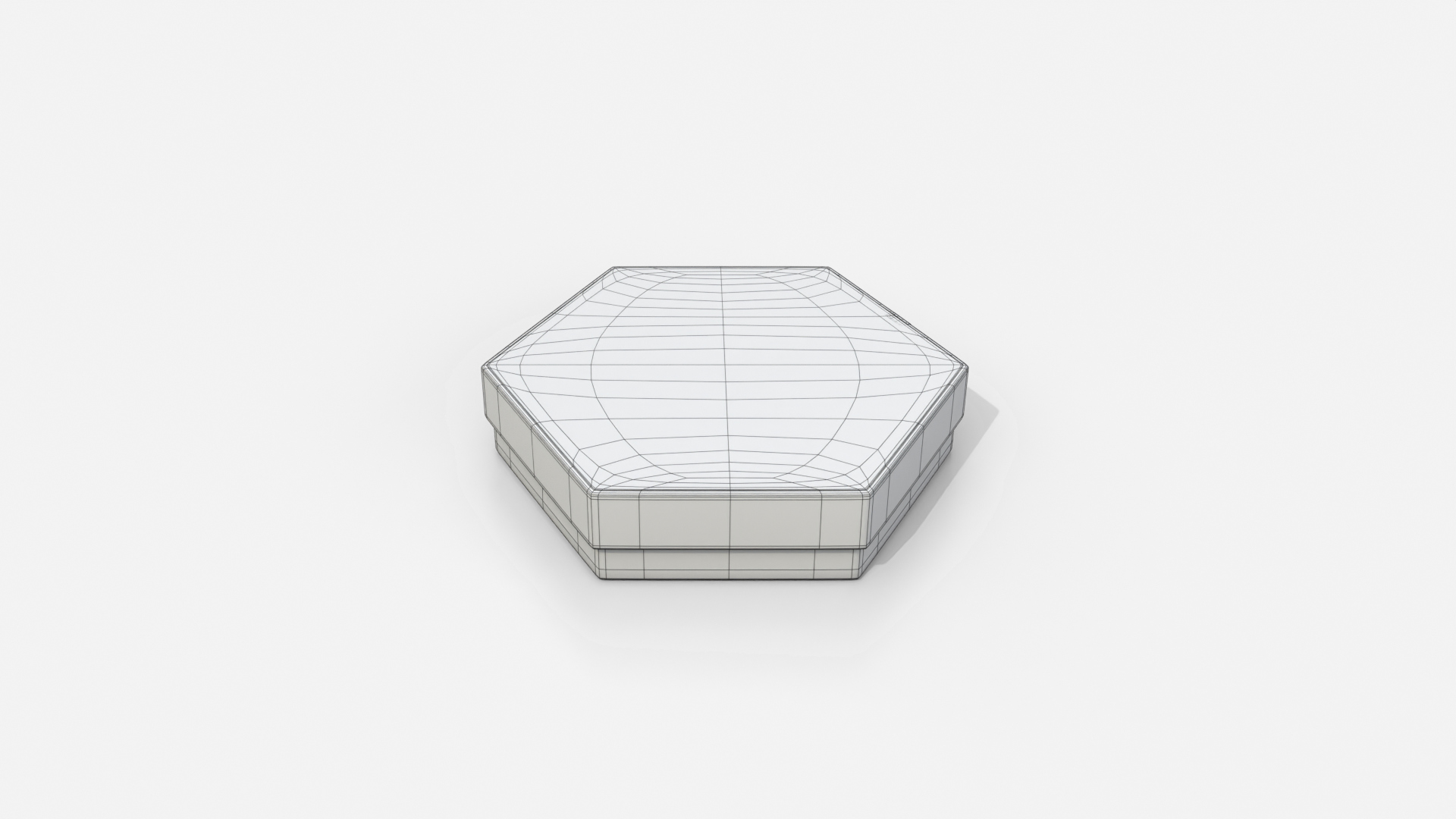 Rigid Box - Flat Hexagon with Lift-Off Lid 3D Model