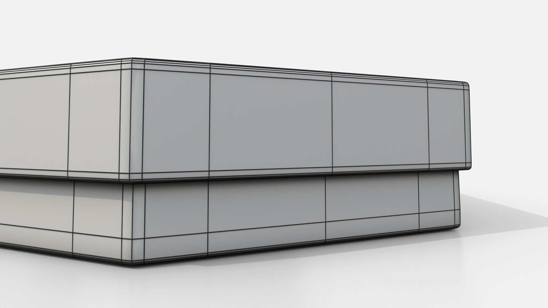 Rigid Box - Flat Hexagon with Lift-Off Lid 3D Model