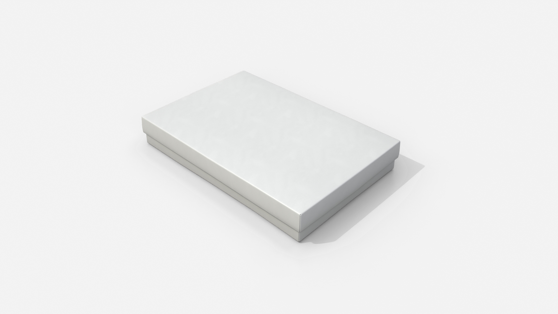 Rigid Box - Flat Rectangular with Lift-off Lid 3D Model