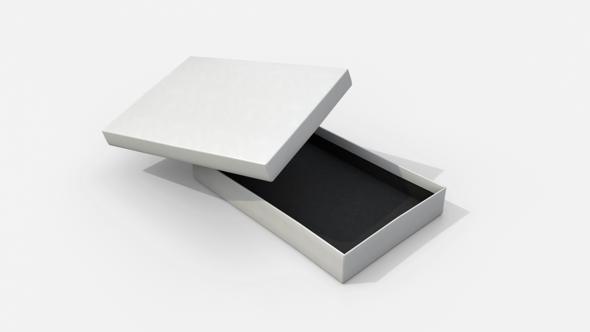 Rigid Box - Flat Rectangular with Lift-off Lid 3D Model