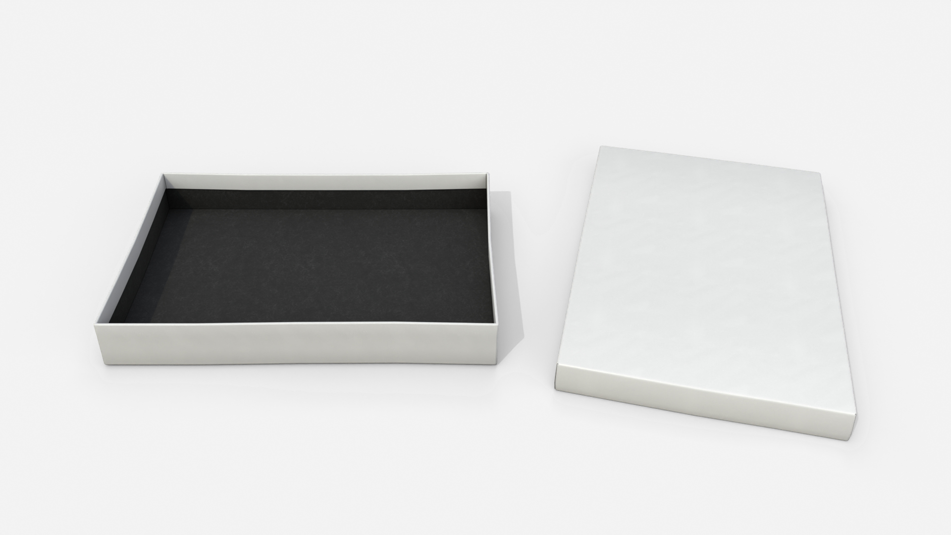 Rigid Box - Flat Rectangular with Lift-off Lid 3D Model