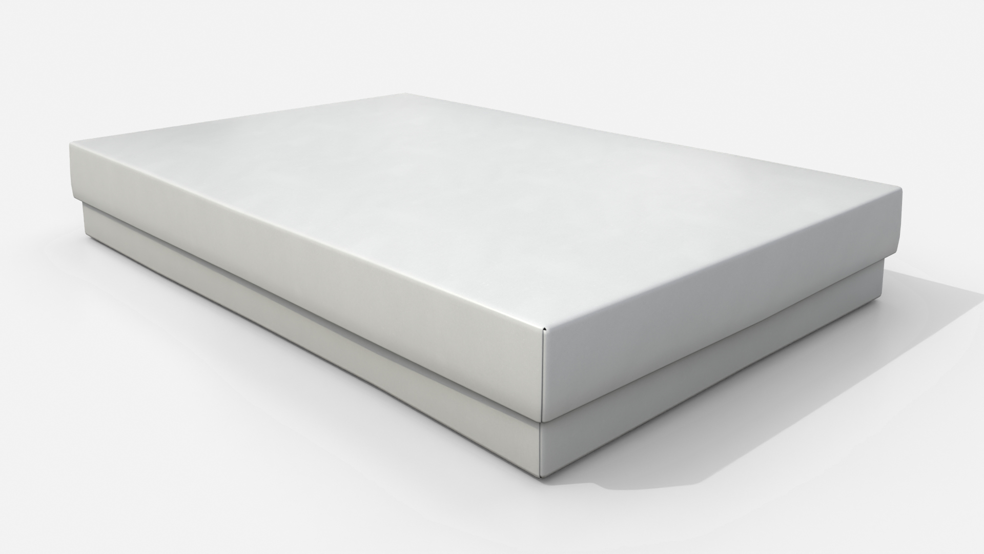 Rigid Box - Flat Rectangular with Lift-off Lid 3D Model